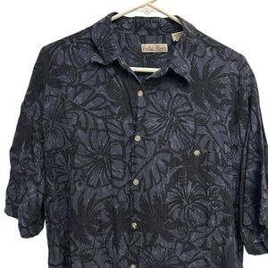 Men's Hollis River Navy Hawaiian Floral Button Down Shirt
